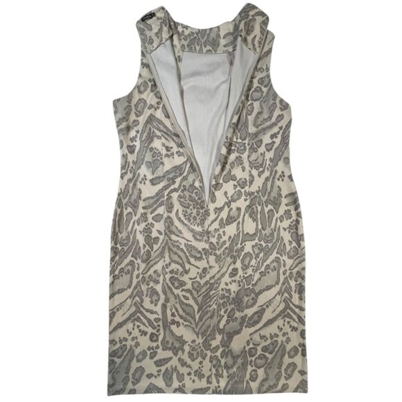 J. McLaughlin Liz Suede Jaguar Print Sheath Dress SIZE-LARGE - Picture 6 of 10